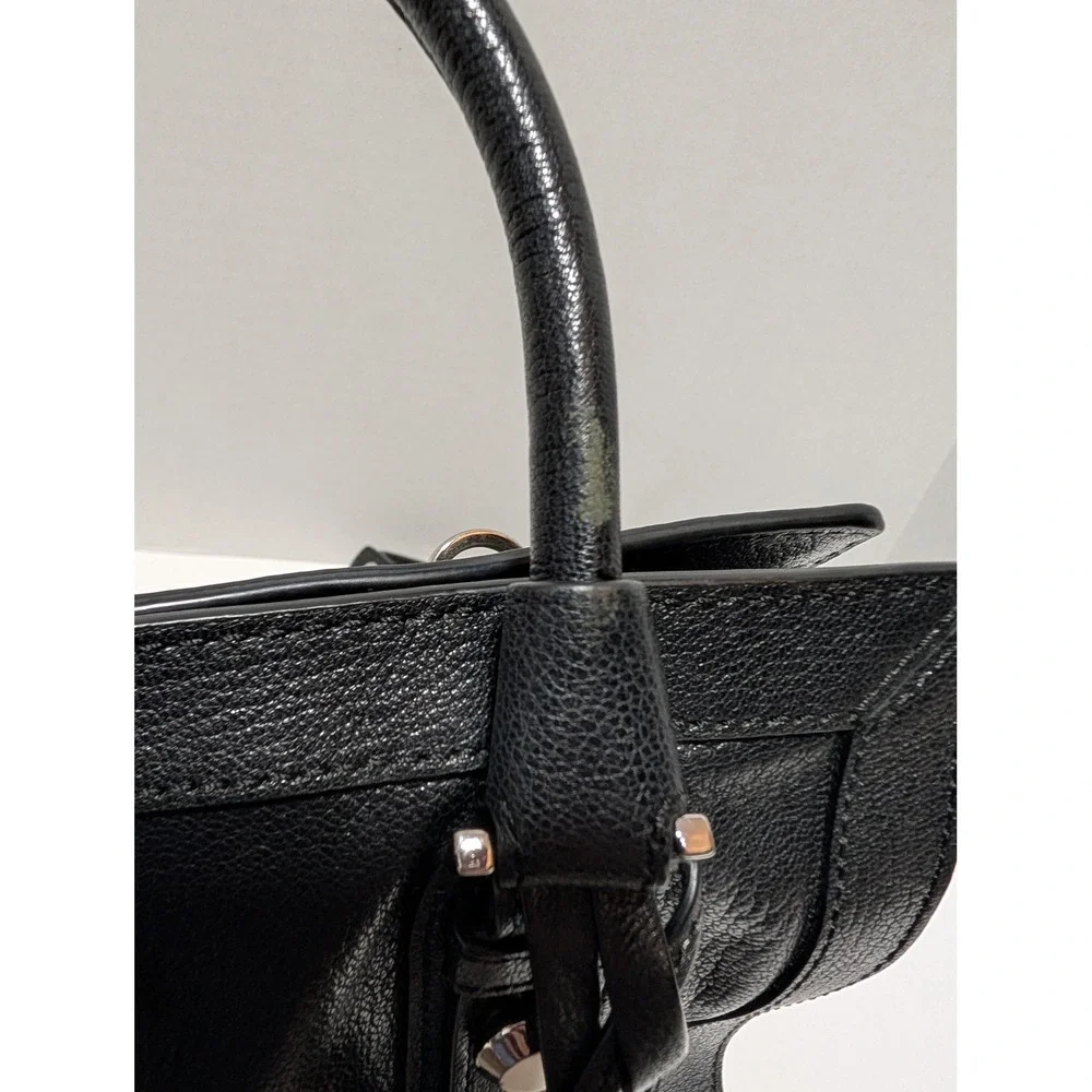 Michael Michael Kors Bedford Designer Black Leather Satchel‎ Crossbody Handbag
